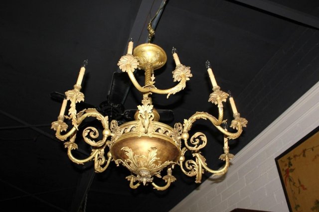 French Ornate Bronze Chandelier