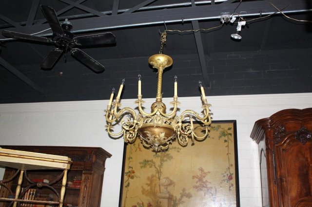 French Ornate Bronze Chandelier