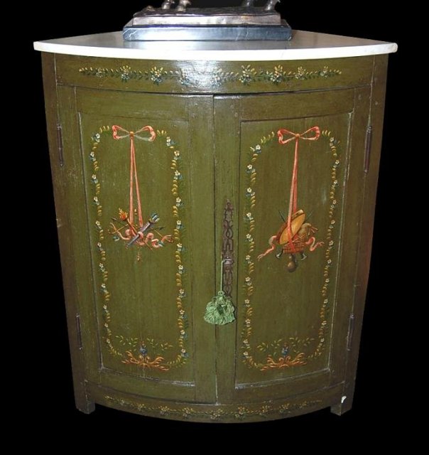 Decorative Painted Corner Cabinet