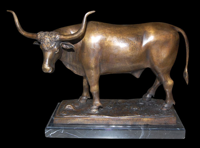 Bronze Longhorn Statuette