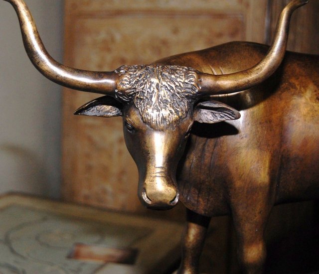 Bronze Longhorn Statuette