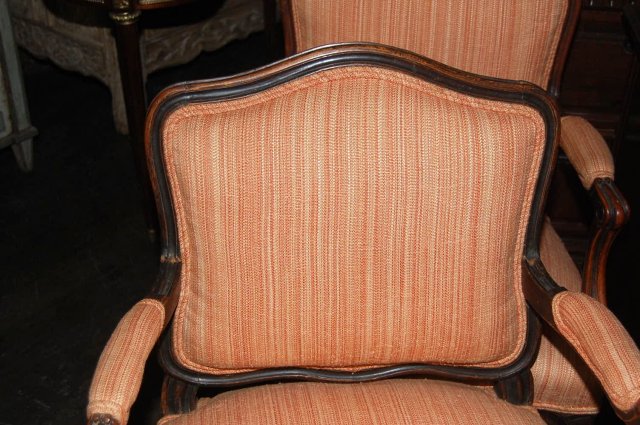 Pair French Walnut Armchairs