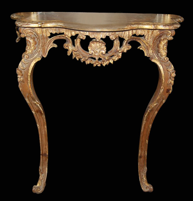 Petite French Parcel-Gilt Console