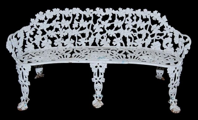 Painted Iron Garden Bench