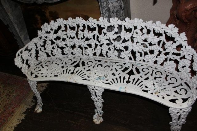 Painted Iron Garden Bench