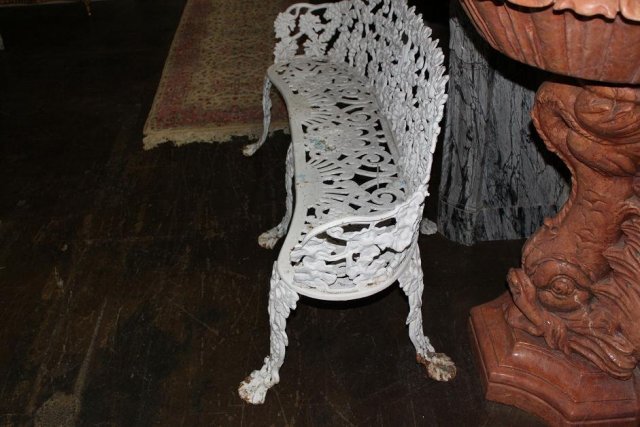 Painted Iron Garden Bench