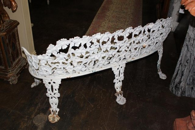 Painted Iron Garden Bench