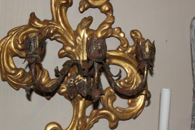 Pair Giltwood Sconce