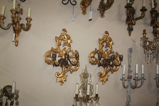 Pair Giltwood Sconce