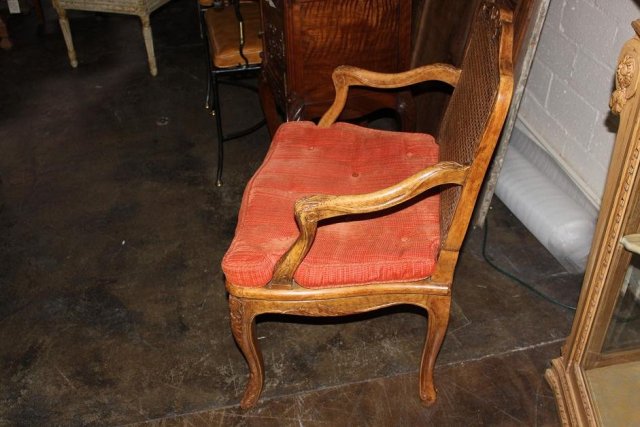 Pair French Caned Armchairs