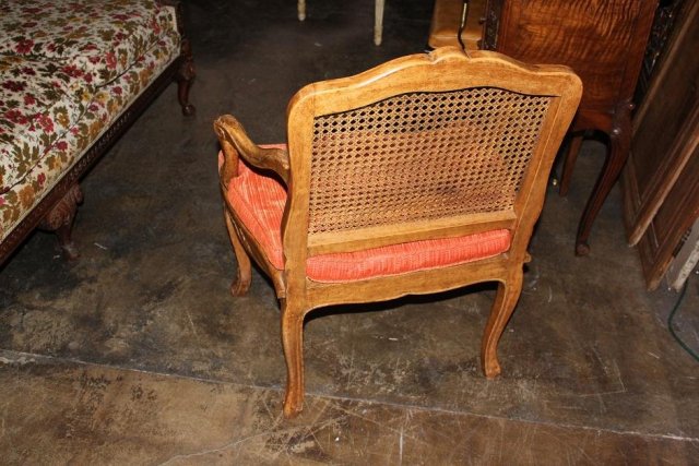 Pair French Caned Armchairs