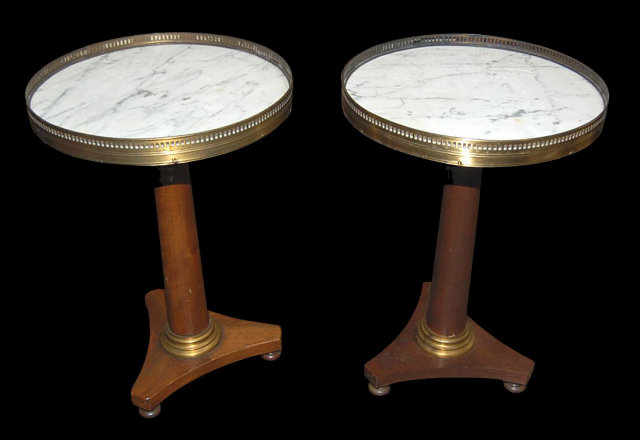 Pair of Petite French Pedestal Tables