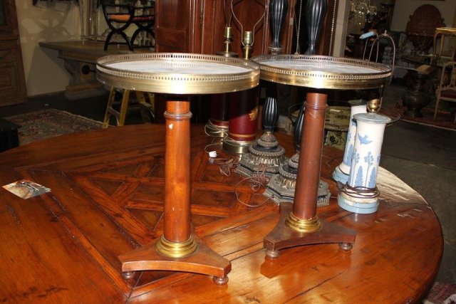 Pair of Petite French Pedestal Tables