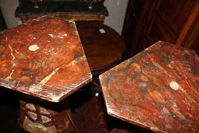 Pair French Lacquered Pedestals