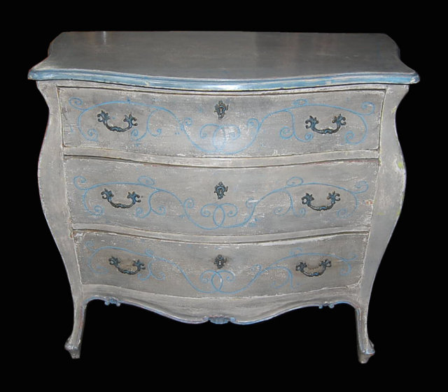 Painted French Commode Bureau