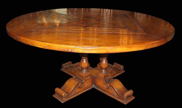 Round Walnut Dining Table