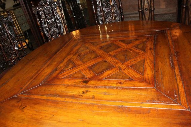 Round Walnut Dining Table