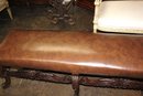 French Leather Bed Bench