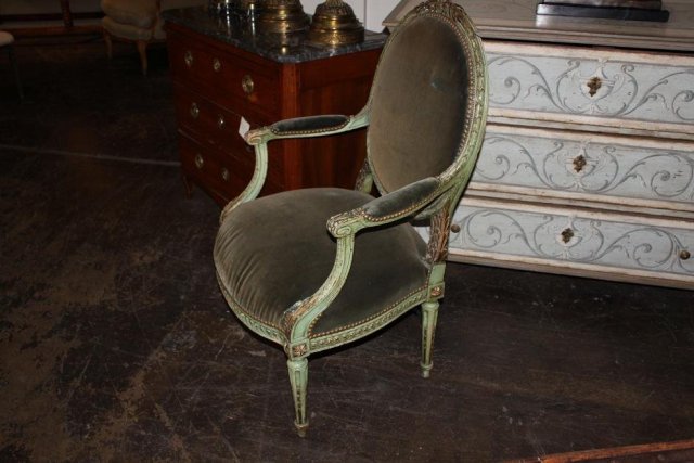 French Painted Fauteuil