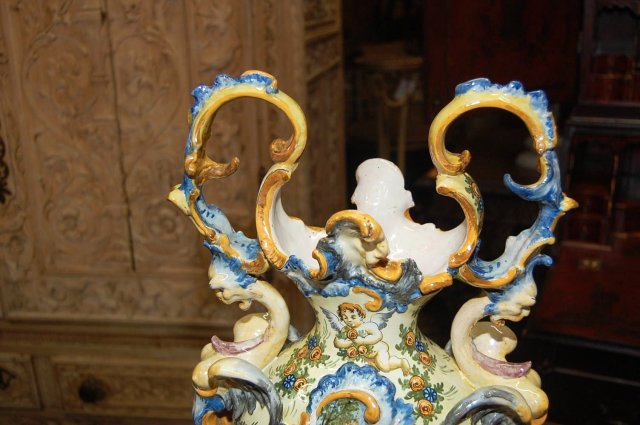 Pair Italian Faience Vases