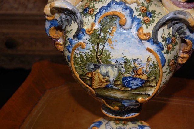 Pair Italian Faience Vases