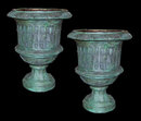 Pair Bronze Urns