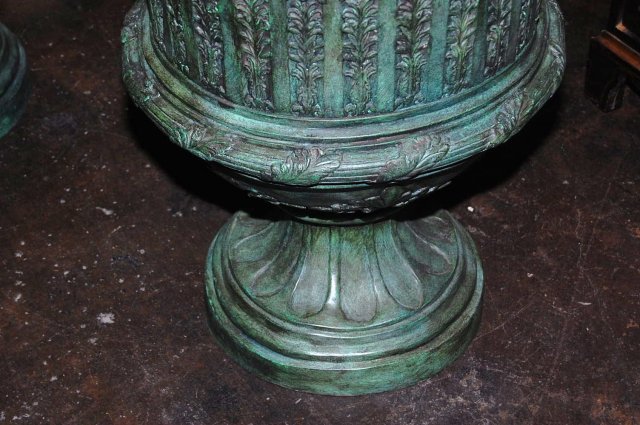 Pair Bronze Urns