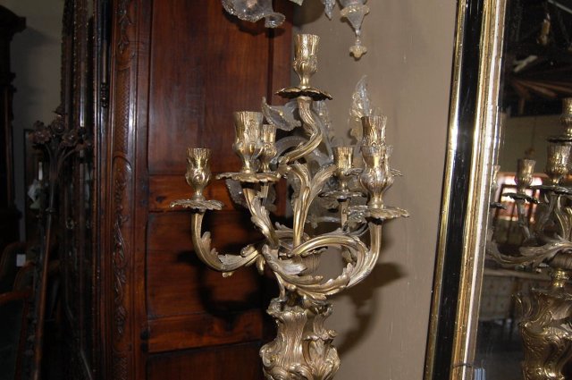Pair of French Bronze Candelabra