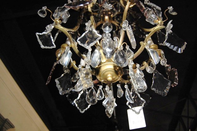 French Bronze & Crystal Chandelier