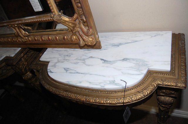 Pair French Giltwood Consoles