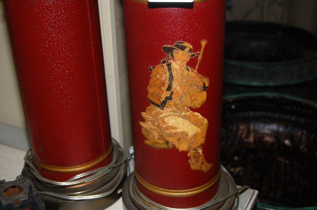 Pair of Antique Tole Painted Lamps