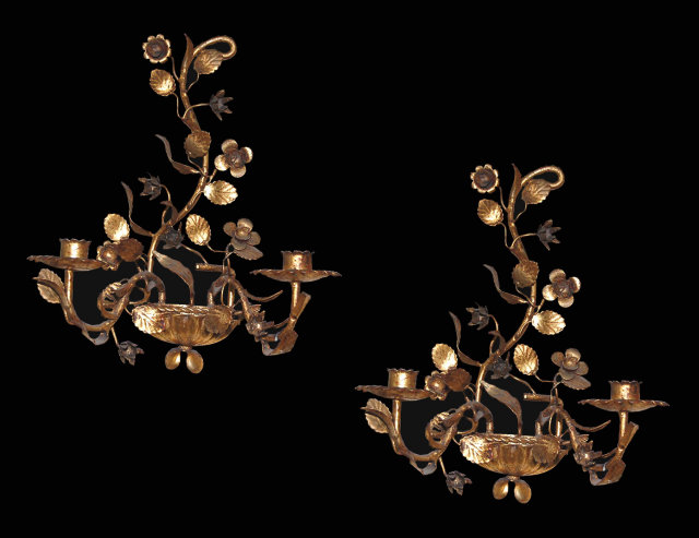 French Metal & Tole Sconce
