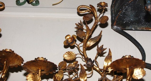 French Metal & Tole Sconce