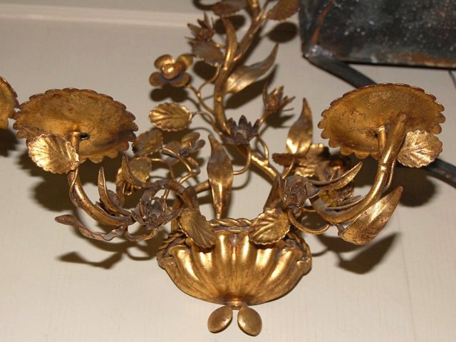 French Metal & Tole Sconce