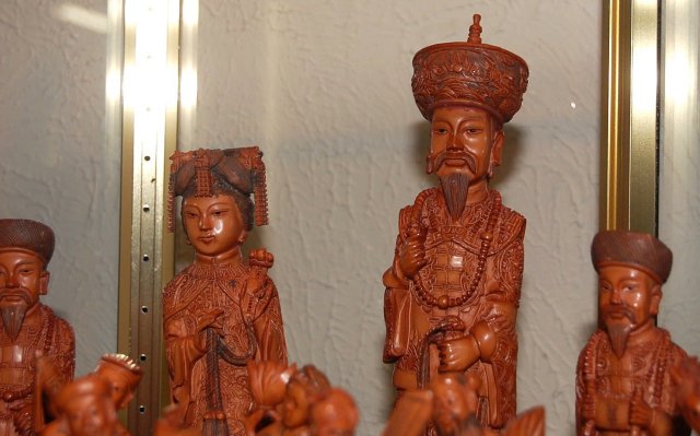 Oriental Carved Ivory Chess Set