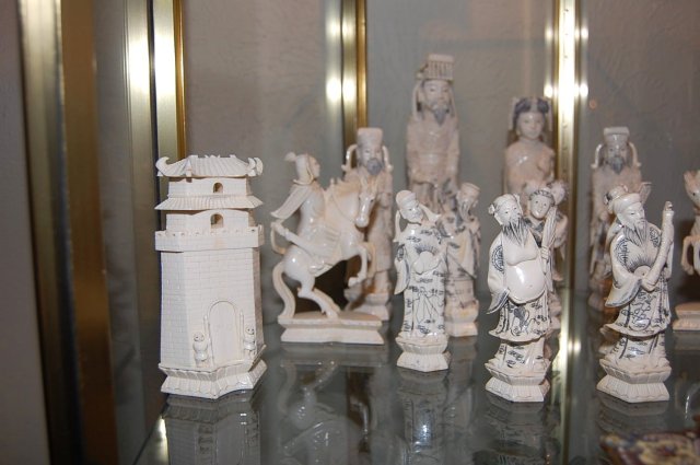 Oriental Carved Ivory Chess Set