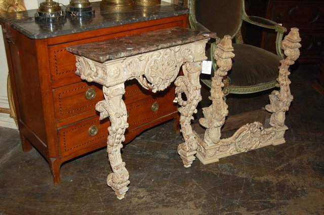 Pair of Italian Lime Wood Consoles