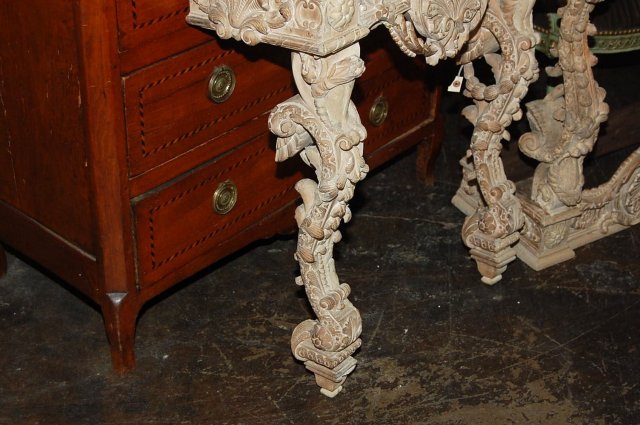 Pair of Italian Lime Wood Consoles