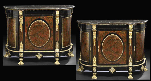 Pair of Napoleon III Boulle-Style Cabinets