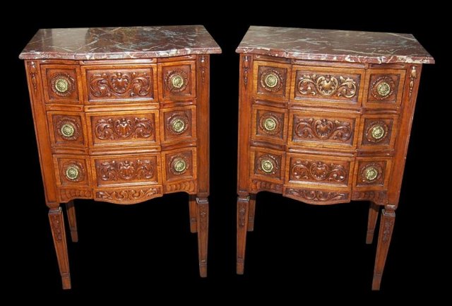 Pair of French Walnut Cabinets