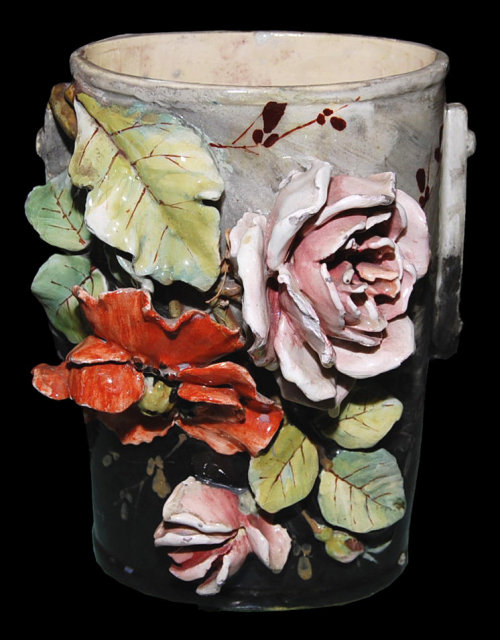 French Barbotine Vase