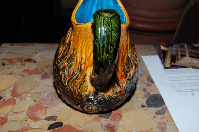 French Majolica Rooster Pitcher