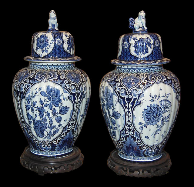 Pair of Blue Delfts Ginger Jars