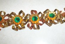 Juliana Type Green Rhinestone and Gold Vermeil Bracelet