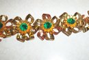 Juliana Type Green Rhinestone and Gold Vermeil Bracelet