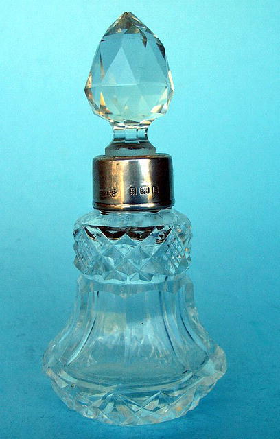 CUT GLASS PERFUME STERLING ENGLISH HALLMARKED