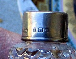 CUT GLASS PERFUME STERLING ENGLISH HALLMARKED