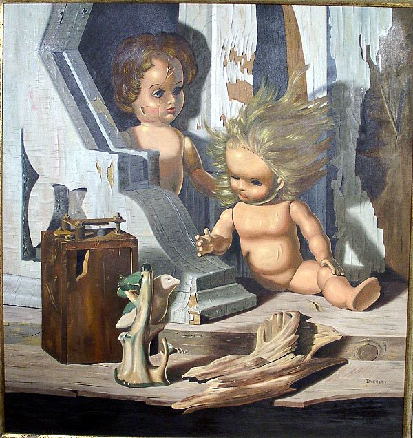 BOB BYERLEY ORIGINAL OIL PAINTING 70s VALLEY OF DOLLS