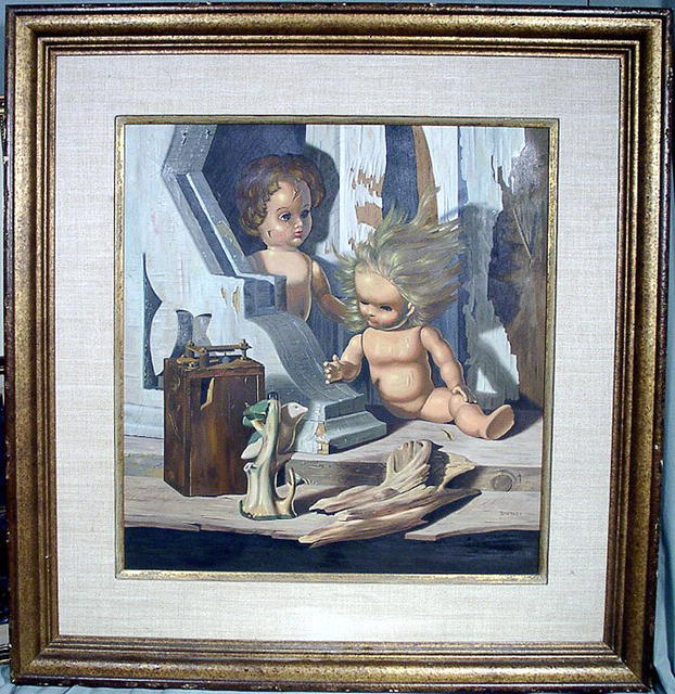 BOB BYERLEY ORIGINAL OIL PAINTING 70s VALLEY OF DOLLS