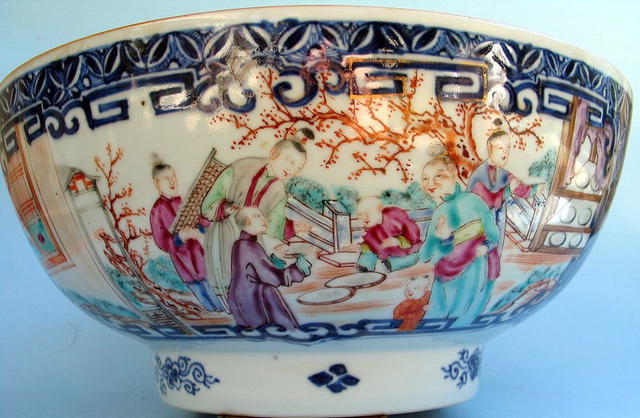 LARGE CHINESE EXPORT PUNCH BOWL 18th C SUPERB